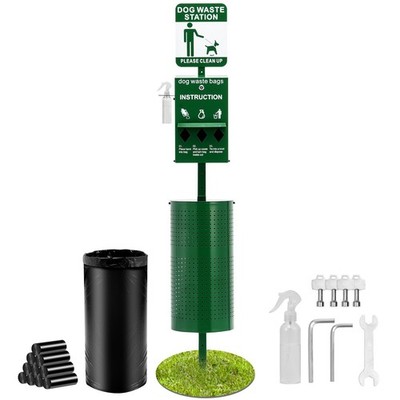 Dog Waste Station with Hand Wash Bottle, Commercial Dog Poop Station, 11.5 Gallo