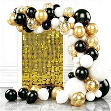 3x4 FT Gold Shimmer Wall Backdrop, 12 Pcs for Party Sequins Backdrop Decora...