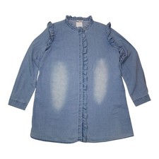 Mazik Womens 3X Ruffle Denim Dress  65% Cotton & 35% Polyester