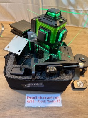 Laser Level 4D Grün 360° Fernbedienung 2 Akkus Tasche