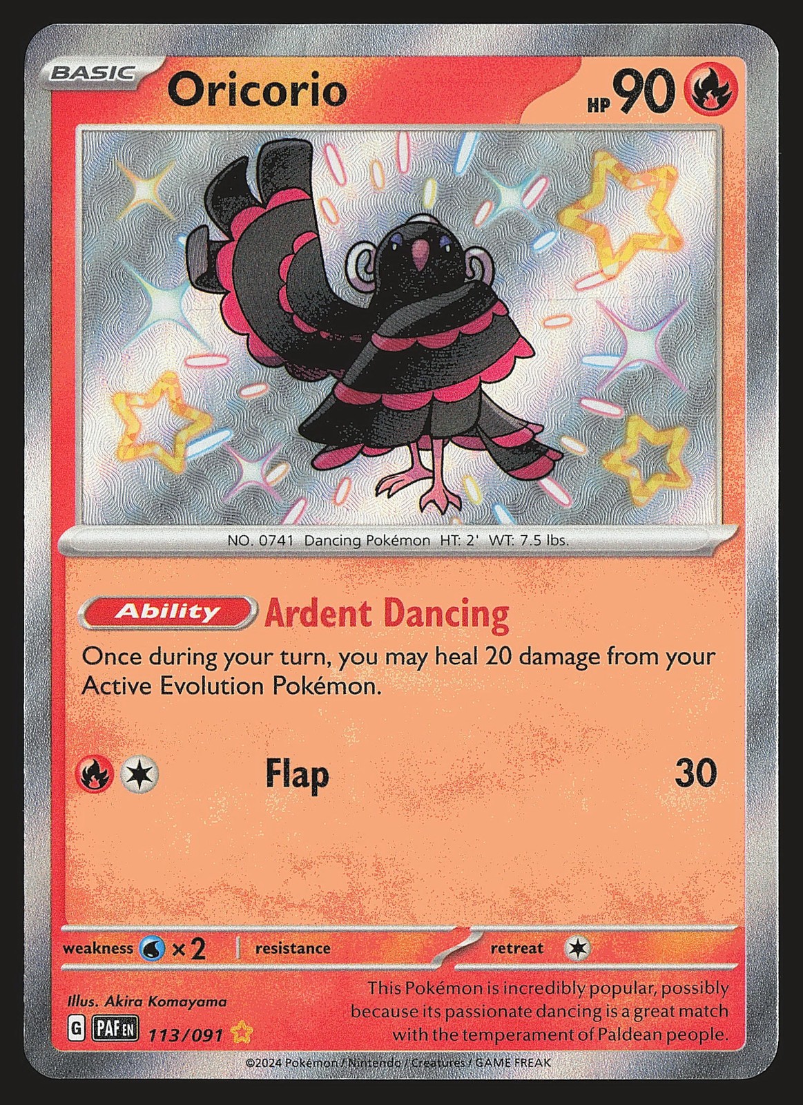 SV: Paldean Fates Oricorio #113/091 Pokemon Card