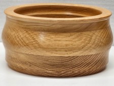 Hand Turned Wood Bowl 6"x3" Oak  Poplar Segmented Artisan Signed M. Forman