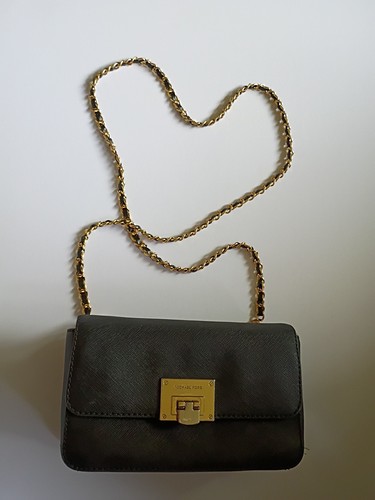 Michael Kors Umhängetasche gold Kette Party Designer Crossbody schwarz kleine Handtasche - Bild 13 von 14