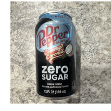 Dr Pepper Zero Sugar Creamy Coconut Limited Edition Soda Can, 12 fl oz Sealed