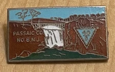 1 Beautiful Vintage Passaic Falls Enamel Metal Lapel Pinback