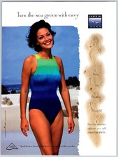 SHAPELY YOUNG WOMAN JANTZEN SWIMSUIT AD Vintage 8"X11" Magazine Ad 1990's M774