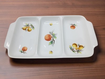 Vintage Andrea by Sadek Oven to Table cookware 8190 Ceramic Orchard Themed Divid