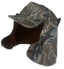 VTG 80s Mossy Oak Treestand Camo USA Made Hunting Hat w/ Modular Facemask Fleece