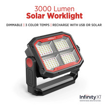 New Infinity X1 Dual Powered Solar Led Work Light 3000 Lumen 1806406