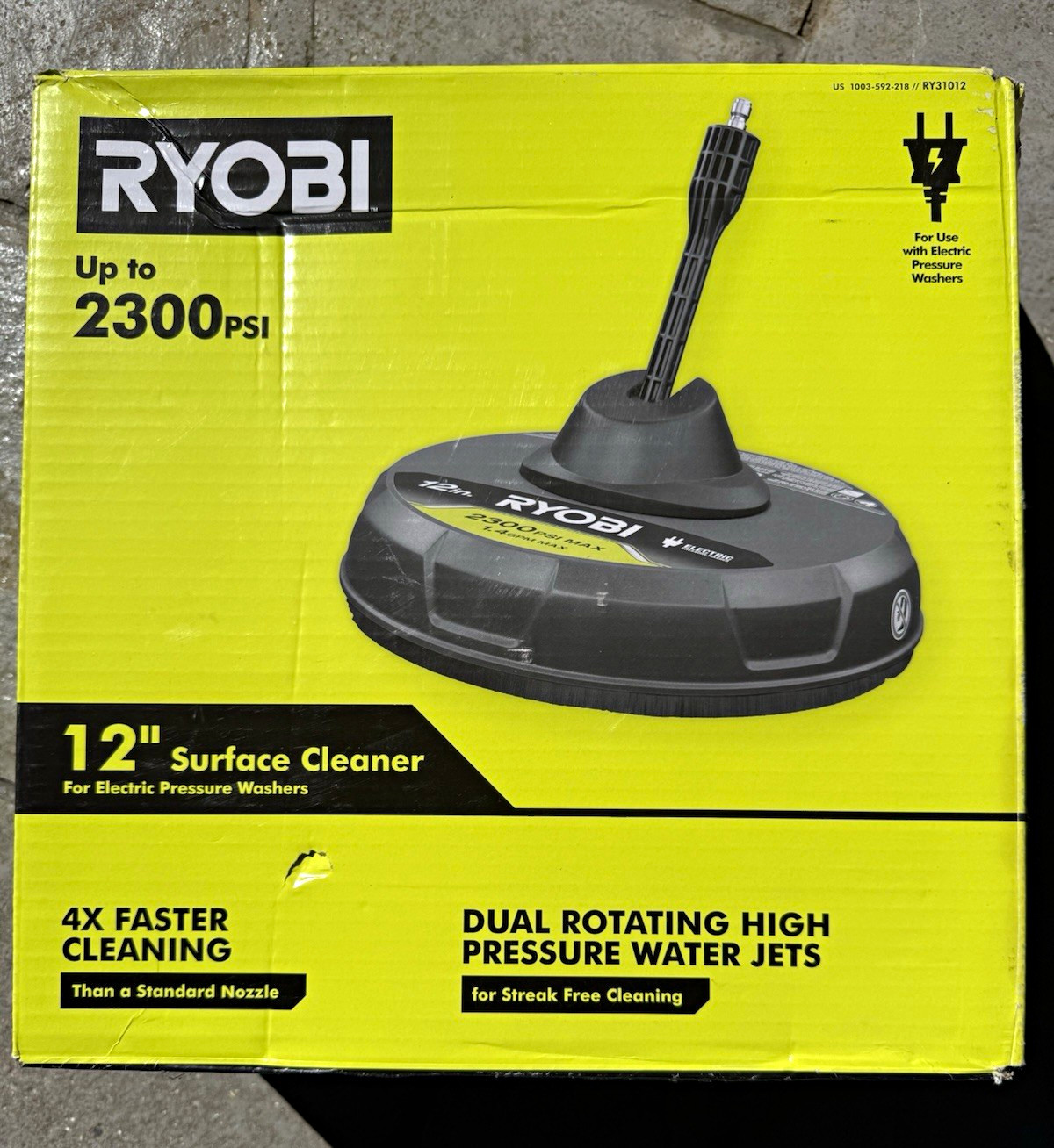 RYOBI 12 in Surface Cleaner Attachment for Electric Pressure Washers RY31012