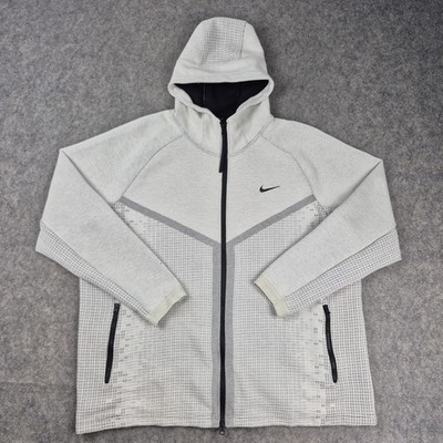 Nike Hoodie Mens 2XL White Sportswear Tech Pack Engineered Knit Full Zip Stretch