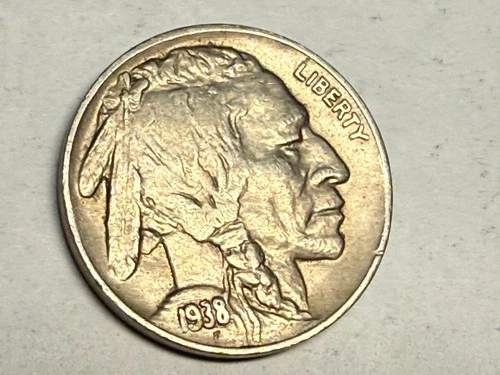 1938-D choice AU Indian Head BUFFALO NICKEL. Exact coin shown. #q2