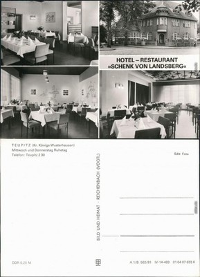 Postcard Teupitz hotel restaurant ''Schenk von Landsberg'' 1981