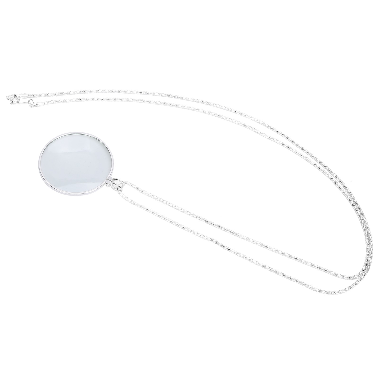 5X Alloy Necklace Magnifying Glass Portable Reading Pendant Magnifier With Chain