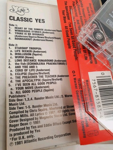 Yes Cassette Tape Lot Yesstory, Union & Classic Yes Bundle VG / EX - Picture 14 of 23