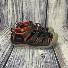Keen Newport H2 Blue Orange Black Camo Sport Sandals Youth Size 5