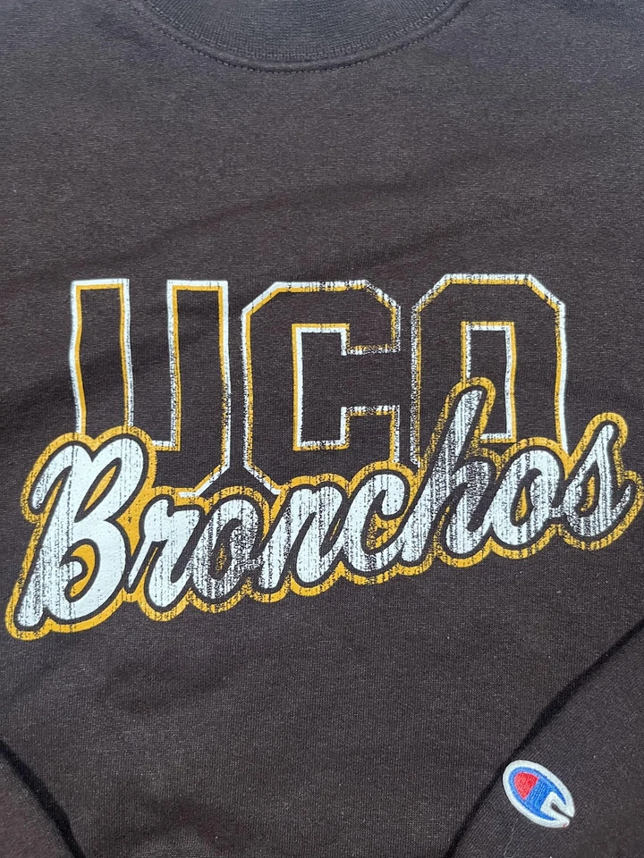 Suéter UCO Bronchos Mediano Marrón NCAA Universidad Cuello Redondo Pullover Sudadera Foto 4 de 4