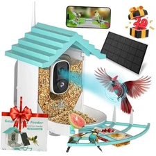 Smart Bird Feeder with Camera, Upgraded 1.5L Smart Bird Feeder Camera with AI 