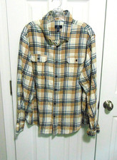 Mens George Flannel Plaid Shirt Long Sleeve Button Down Size XL  2