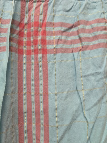 Victoria's Secret S Pajama Pants Blue Red Stripe Gold Thread Cotton Blend - Picture 2 of 9