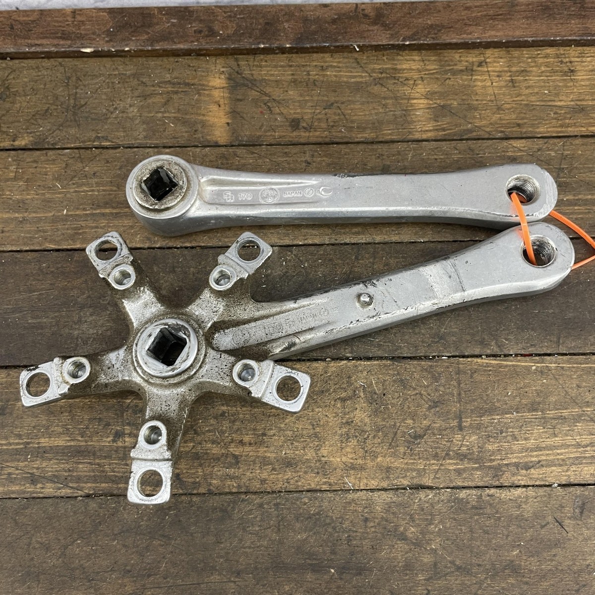 Sakae SX Crank Arms Set 170mm TRIPLE Silver Vintage Japan Road