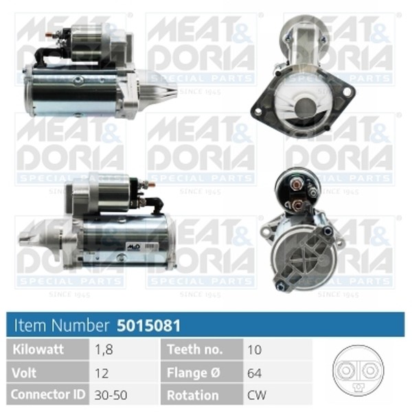 Meat & Doria Anlasser Starter 5015081 12V FüR Opel Corsa S07 Meriva X03 Agila-image