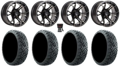 GTW Spyder 12'' Golf Wheels Bronze 23'' Maverick Tires E-Z-GO & Club Car