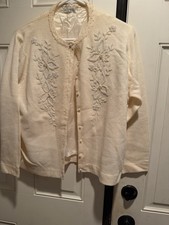 Fabulous Vintage 1950s-1960s 100 lambswool handbeaded cardigan