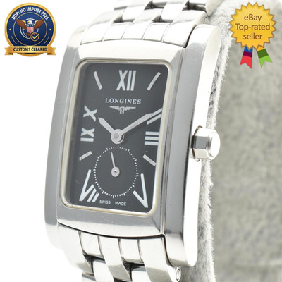 [Exc+5] Vintage Longines L5.155.4 Dolce Vita Black Dial 20mm Quartz Womens Watch