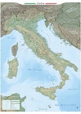 Large map of Italy with full lamination wall map 39 x Extra Large, colored