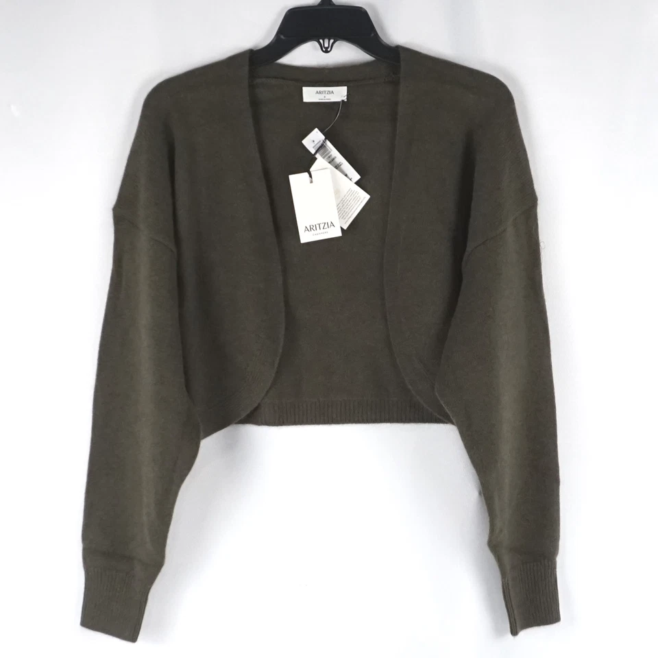 Aritzia Decision Luxe Cashmere Shrug Relaxed-Fit in Dark Olive Women's Size S