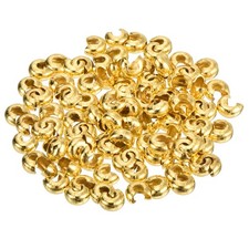 150pcs Crimp Bead Covers 5mm/0.2" Half Round Open Crimp Beads Gold