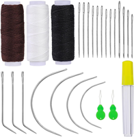 Leder NäHnadeln Set, NäHgarn, 20 StüCk Leder NäHnadeln Und 3 StüCk NäHfäDen, Per