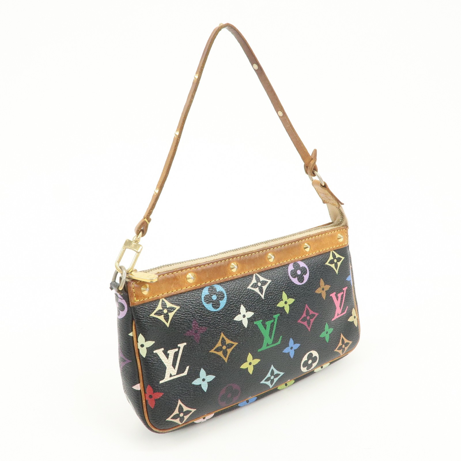 Louis Vuitton Monogram Multicolor Pochette Accessoires Noir M92648 Auth Used F/S