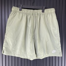 Nike Sportswear Club Size Medium Mens Oil Green Woven Lined Flow Shorts