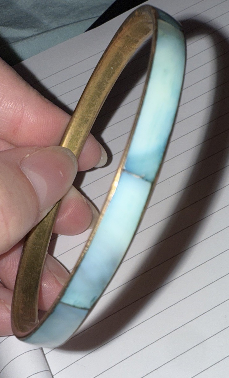 Vtg Stackable bangle bracelets Gold Brass Tone Mo… - image 1