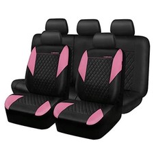 Pink Leather Seat Coversgirly Full Set Front And Rear Black And Pink Pink Leather Seat Coversgirly Full Set Front And Rear Black And Pink