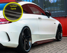Seitenschweller mit Wing vorne +hinten aus ABS für MB W205 C43 AMG carbon optik
