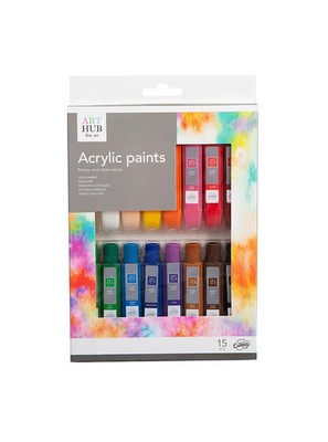 15er Pack Acrylfarben Set 10ml verschiedene Farben Kunst Handwerk Leinwand Holz Farben