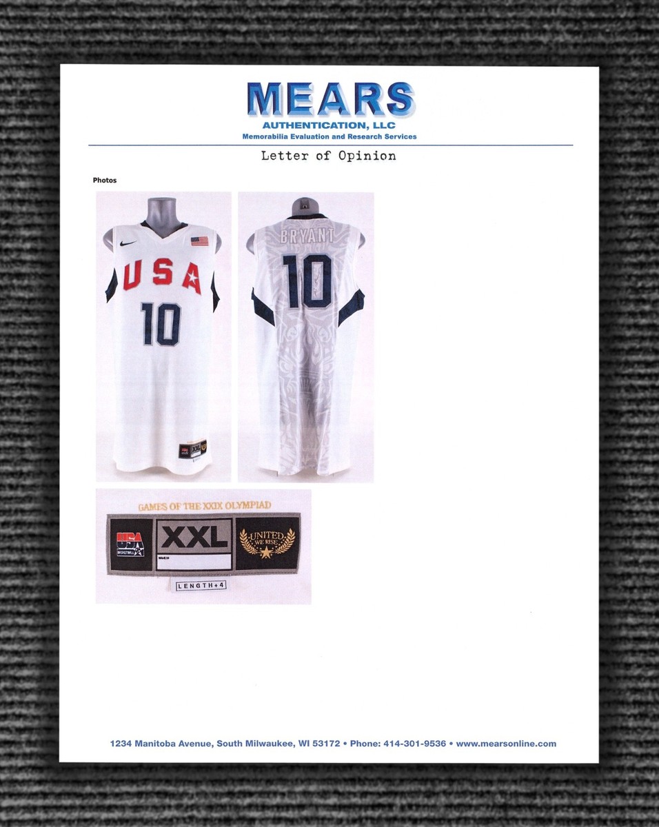 Kobe Bryant 2008 Team USA Olympic Game-Issued Jersey Signed-Redeem
