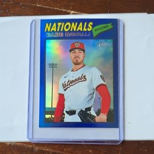 2026 Topps Heritage Cade Cavalli Chrome Blue Refractor Nationals #68 /150