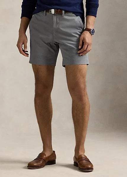 Polo Ralph Lauren Men's SZ 42 Gray 7-Inch Stretch Classic Fit Chino Shorts