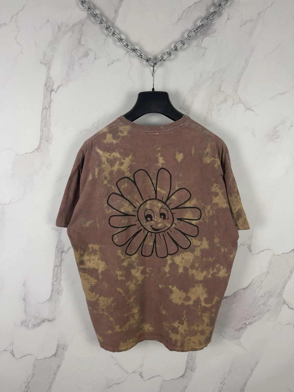 Oversized Tie Dye T Shirt Chamomile Big Logo Streetwear Size M
