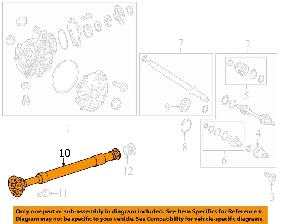 2014 Mercedes-Benz GLK Class Front Drive Shaft OEM 176K Miles - LKQ436208957 - Image 4 of 4