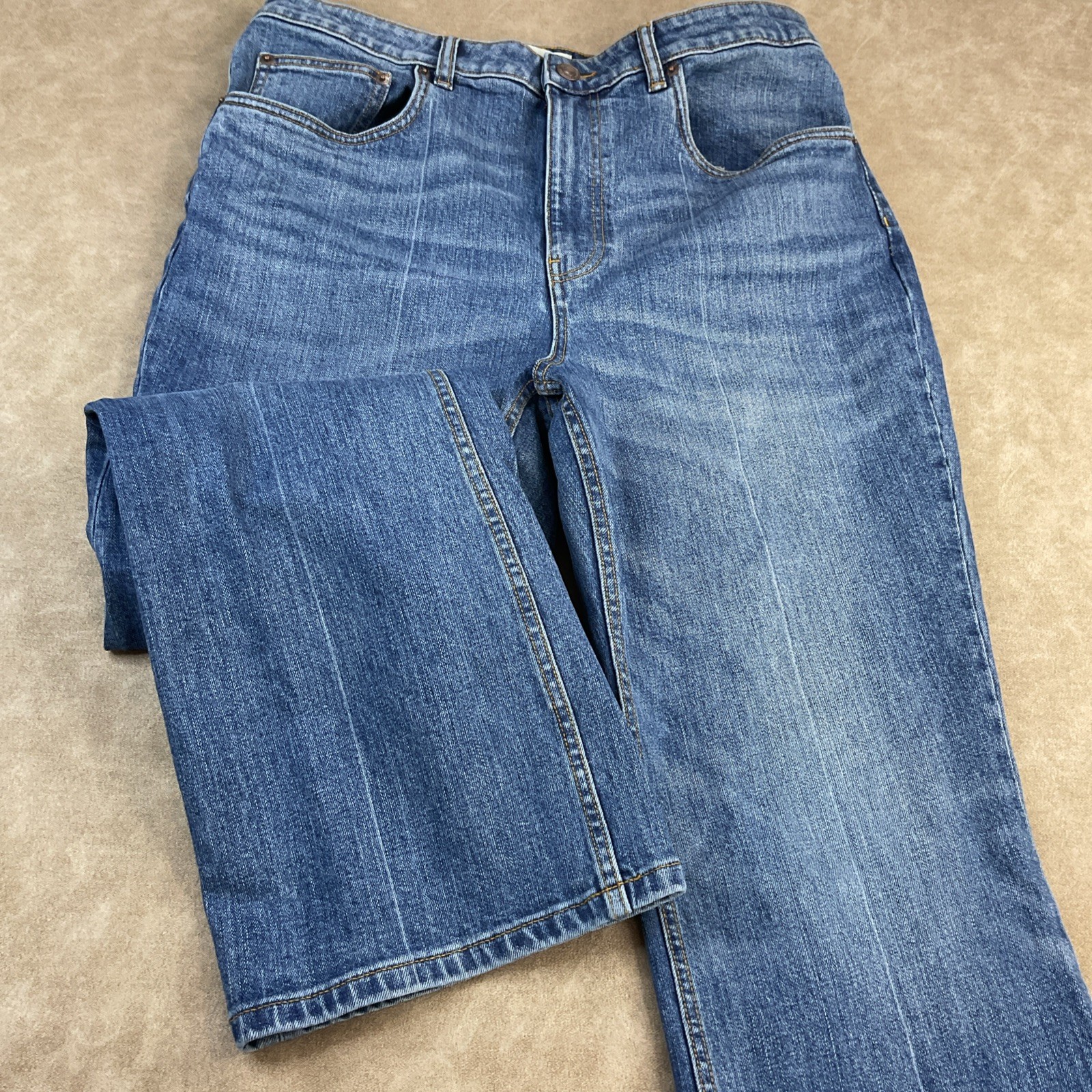 Tory Burch Jeans Cropped Flare Medium Vintage Wash Logo #168287 Women Sz 32 $230 thumbnail 8