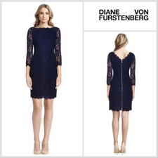 DIANE VON FURSTENBERG DVF Black Zarita Lace Dress UK 12/US 8 (SML) NEW+Tags+Box