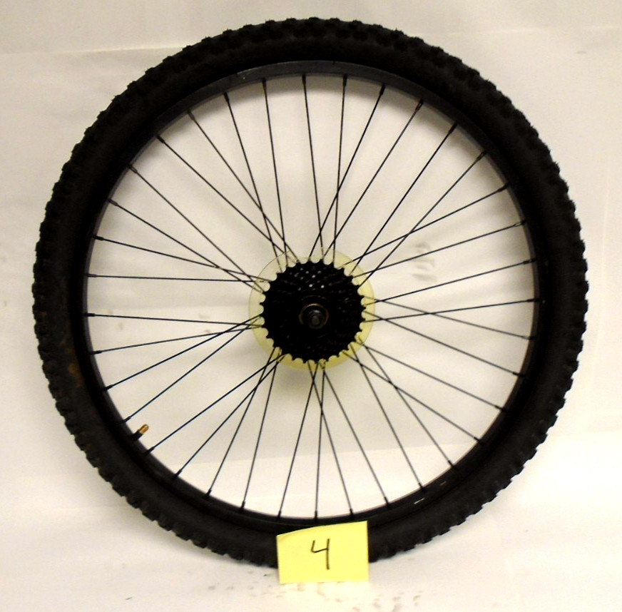 24" Rear Bicycle Wheel Black Rim Black Spokes 7-Speed 24x2.10 Kylin Tire PreOwn4
