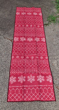Christmas Snowflake Runner 24" Red Modern Holiday Decor 2x7 Non-Slip Area Rug