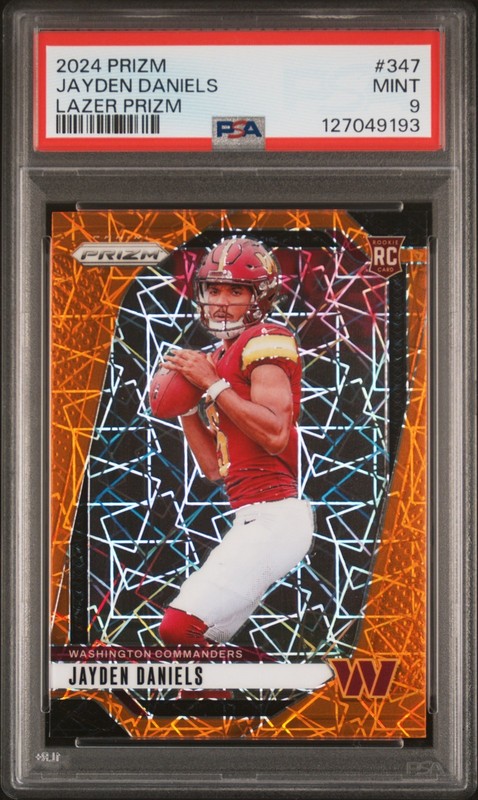 2024 Panini Prizm - Rookies Jayden Daniels #347 Lazer Prizm (RC) PSA 9
