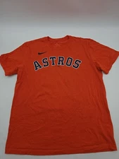Houston Astro Nike T-Shirt Mens Medium Orange Baseball Graphic Tee.#39487